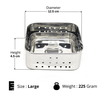 Stainless Steel Square Shaped Paneer Maker/Mould/Strainer with Top Press Lid