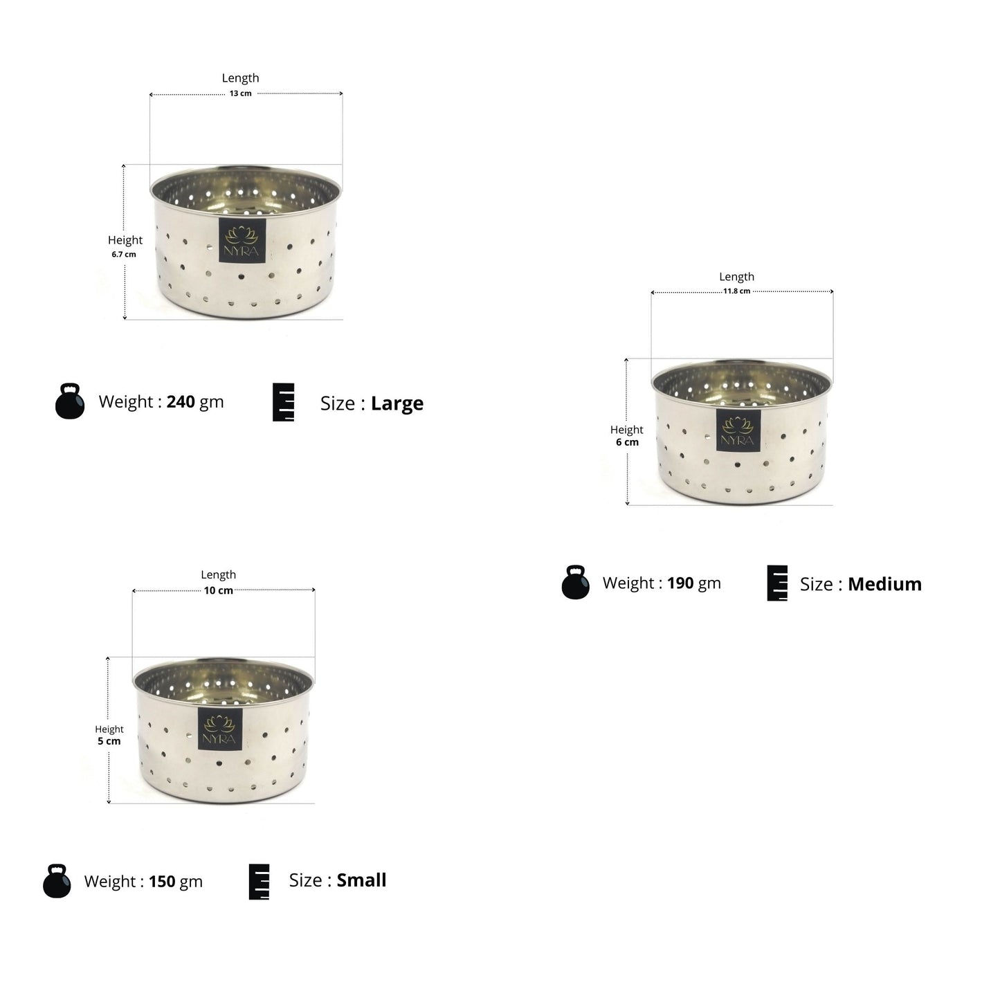 Stainless Steel Round Paneer Mould/Press – Set of 3 Pcs | Glossy Finish Food-Grade Mould for Homemade Paneer & Cheese
