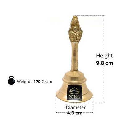 Pure Brass Peetal Ghanti - Garuda Pooja Prayer Bell