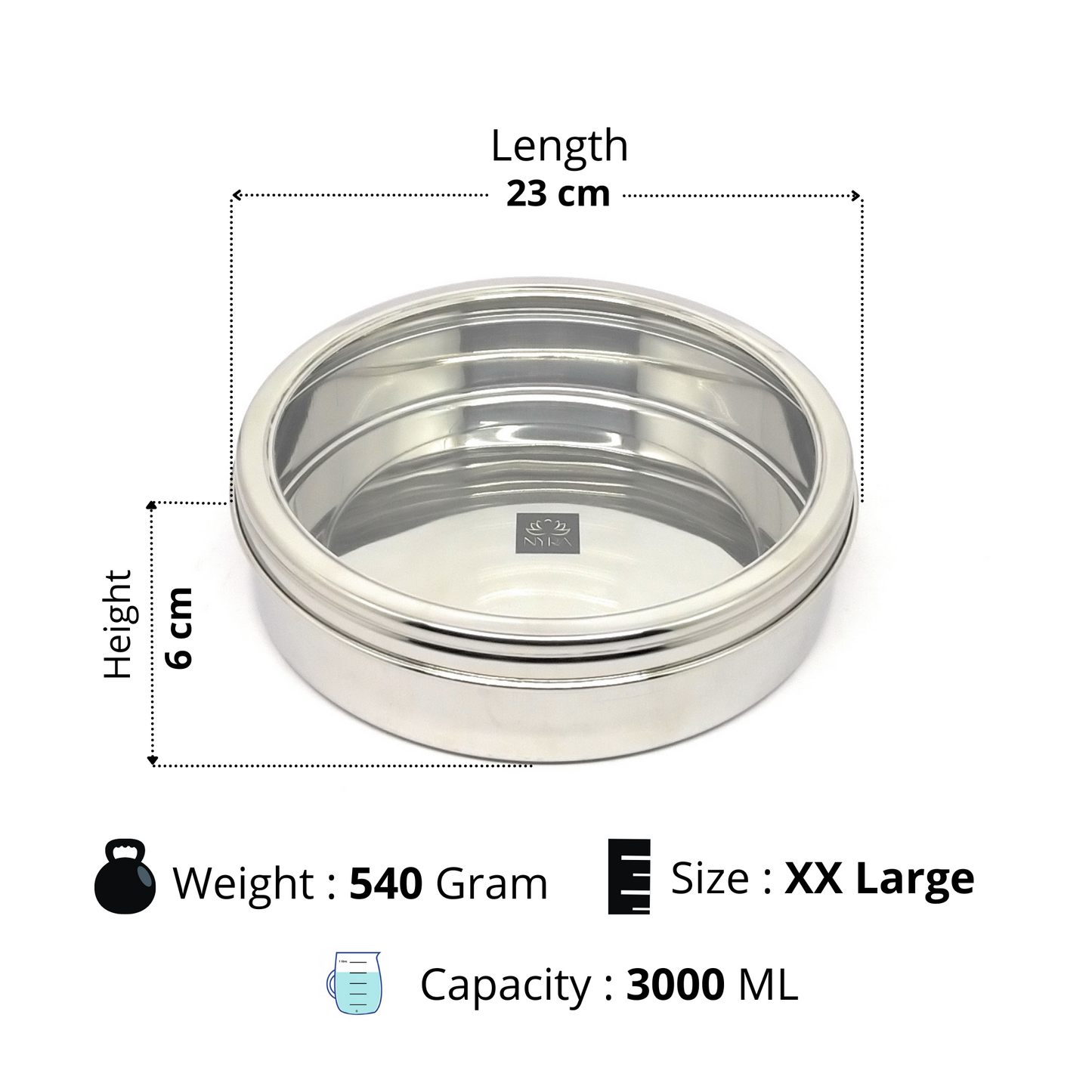 Stainless Steel Chocolate Box with See Through Lid