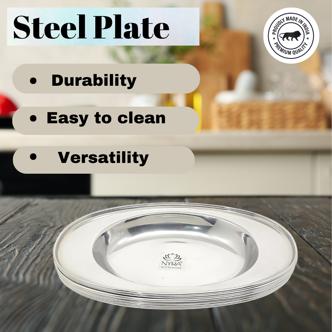 Stainless Steel Serving Plate Set Oval-shaped Plates Available