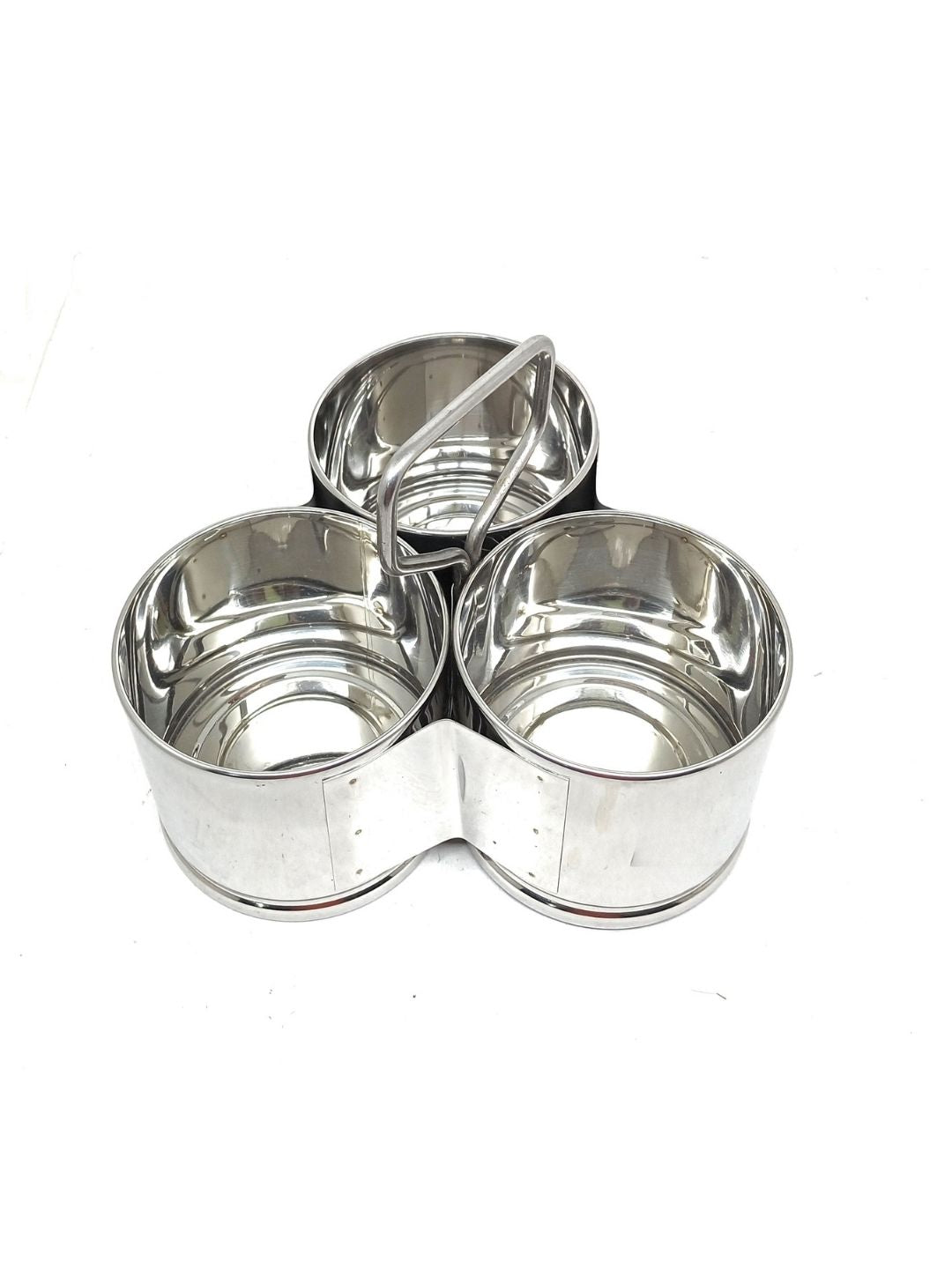 Stainless Steel Chougadha | Chaumukha Vegetable Holder with Handle – Premium 2, 3, 4 Container