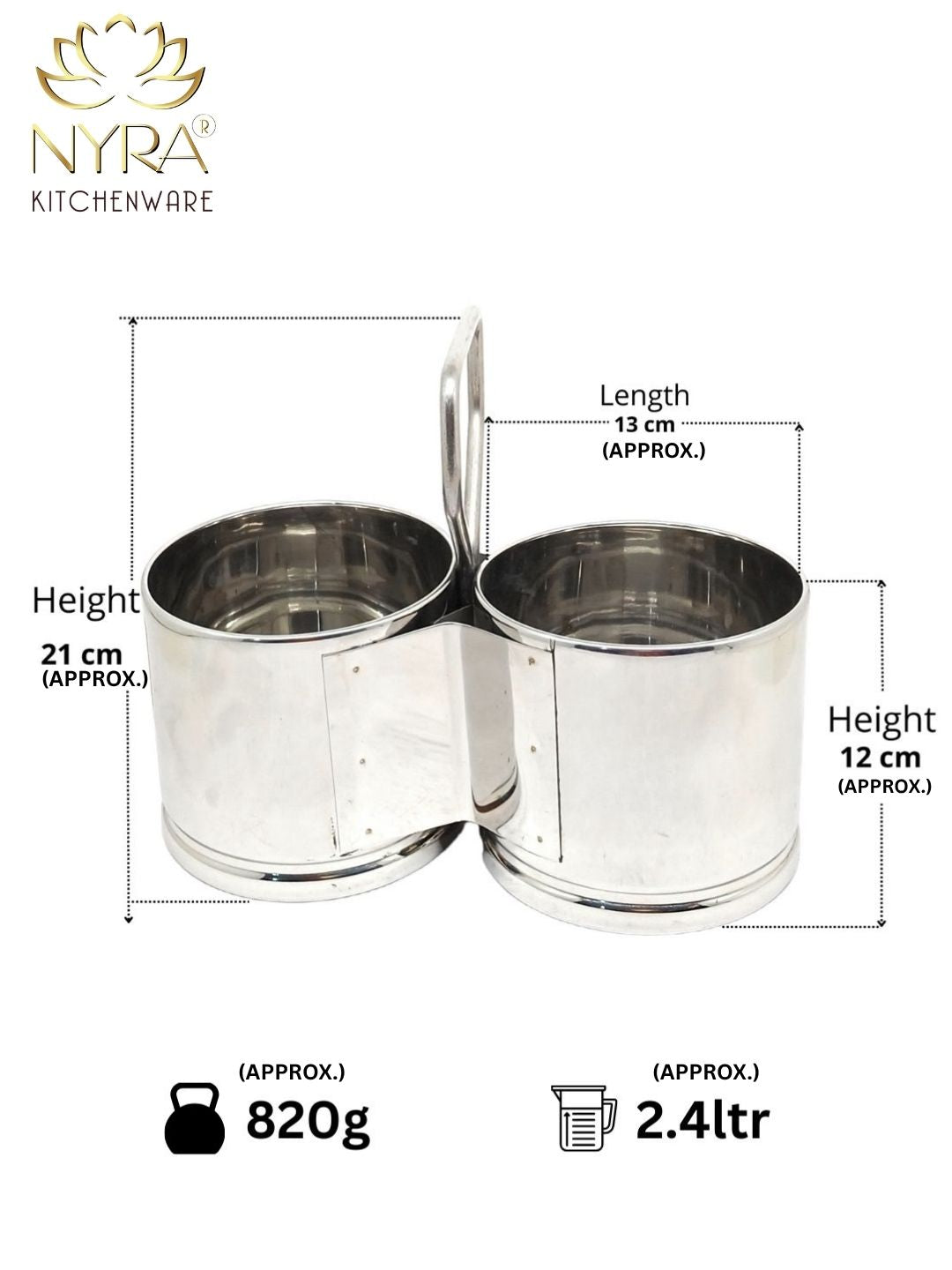 Stainless Steel Chougadha | Chaumukha Vegetable Holder with Handle – Premium 2, 3, 4 Container