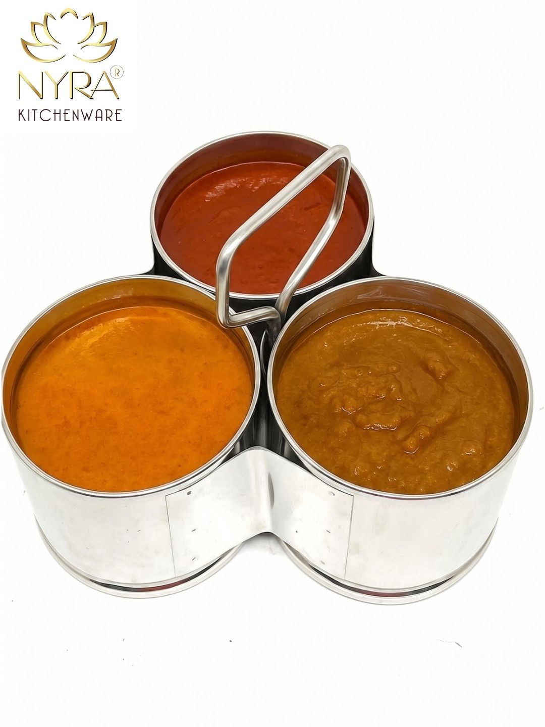 Stainless Steel Chougadha | Chaumukha Vegetable Holder with Handle – Premium 2, 3, 4 Container