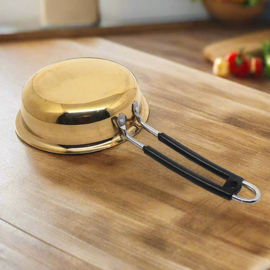 Brass Kalai Frypan with Sturdy double-handle Design | Peetal Cookware with Tin Coating Inside |