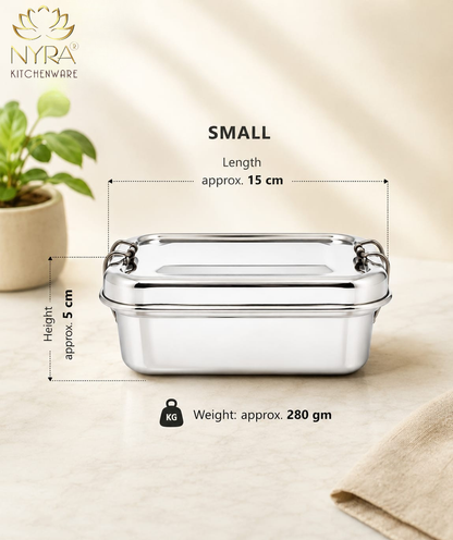 Stainless Steel Food Pack Lunch Box with Locking Clip