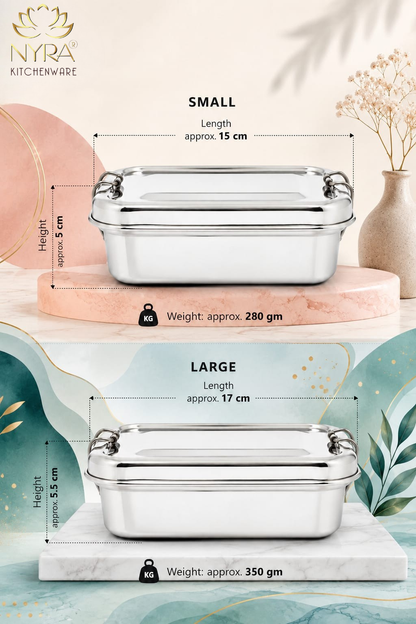 Stainless Steel Food Pack Lunch Box with Locking Clip