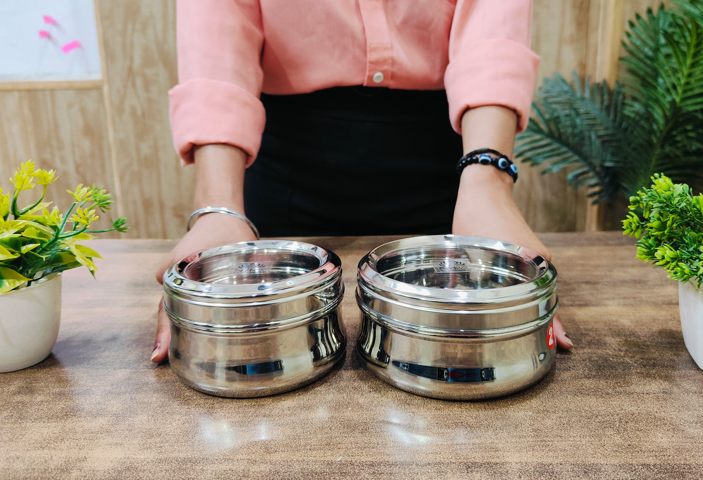 Stainless Steel Belly-shaped Box/Container with See-through Lid | Multipurpose Food Storage Container