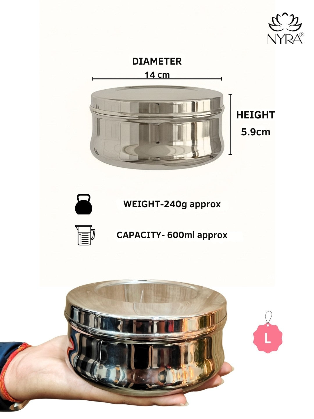 Stainless Steel Belly-shaped Dibbi/Container Set | Mirror Finish & Heavy Duty – Ideal Kitchen Storage Solution