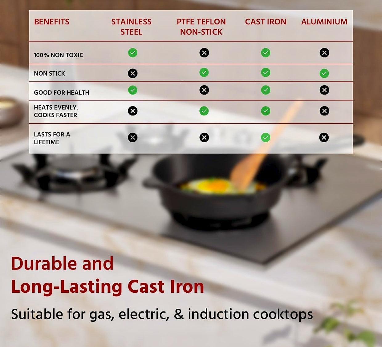 Benefits of Pre-Seasoned Cast Iron Tadka Pan