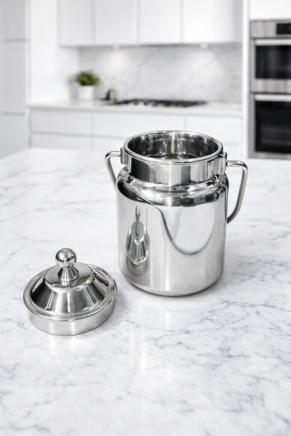 Stainless Steel Mini Oil Canister with Lid & Handle | Multipurpose Kitchen Storage Container/Barni