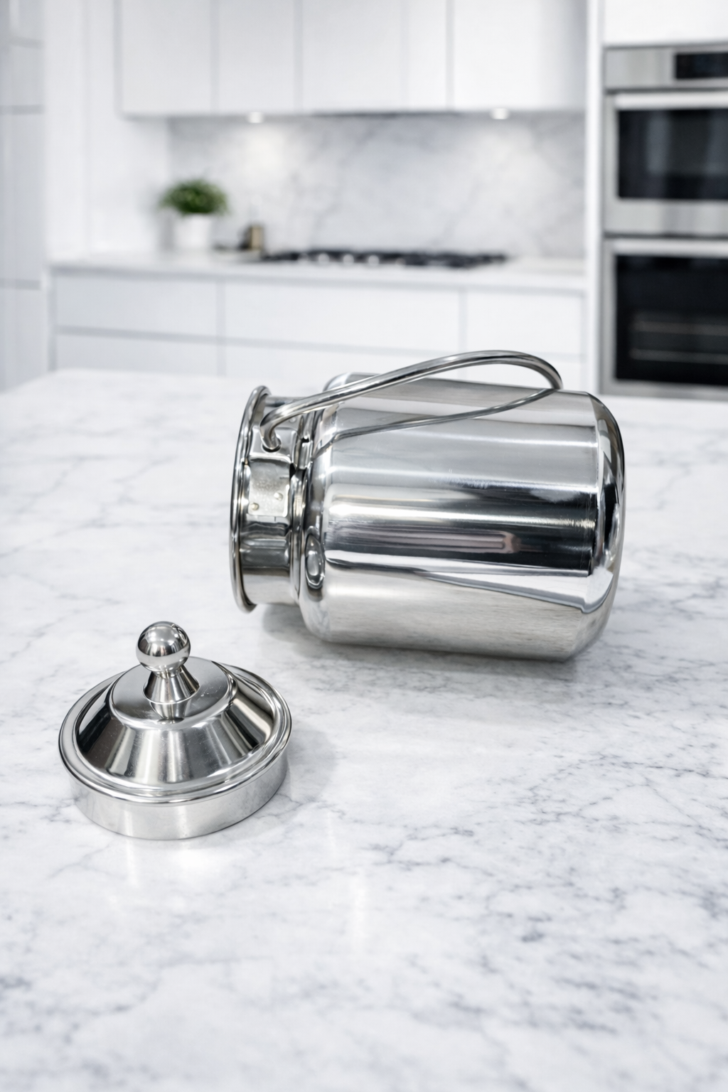 Stainless Steel Mini Oil Canister with Lid & Handle | Multipurpose Kitchen Storage Container/Barni