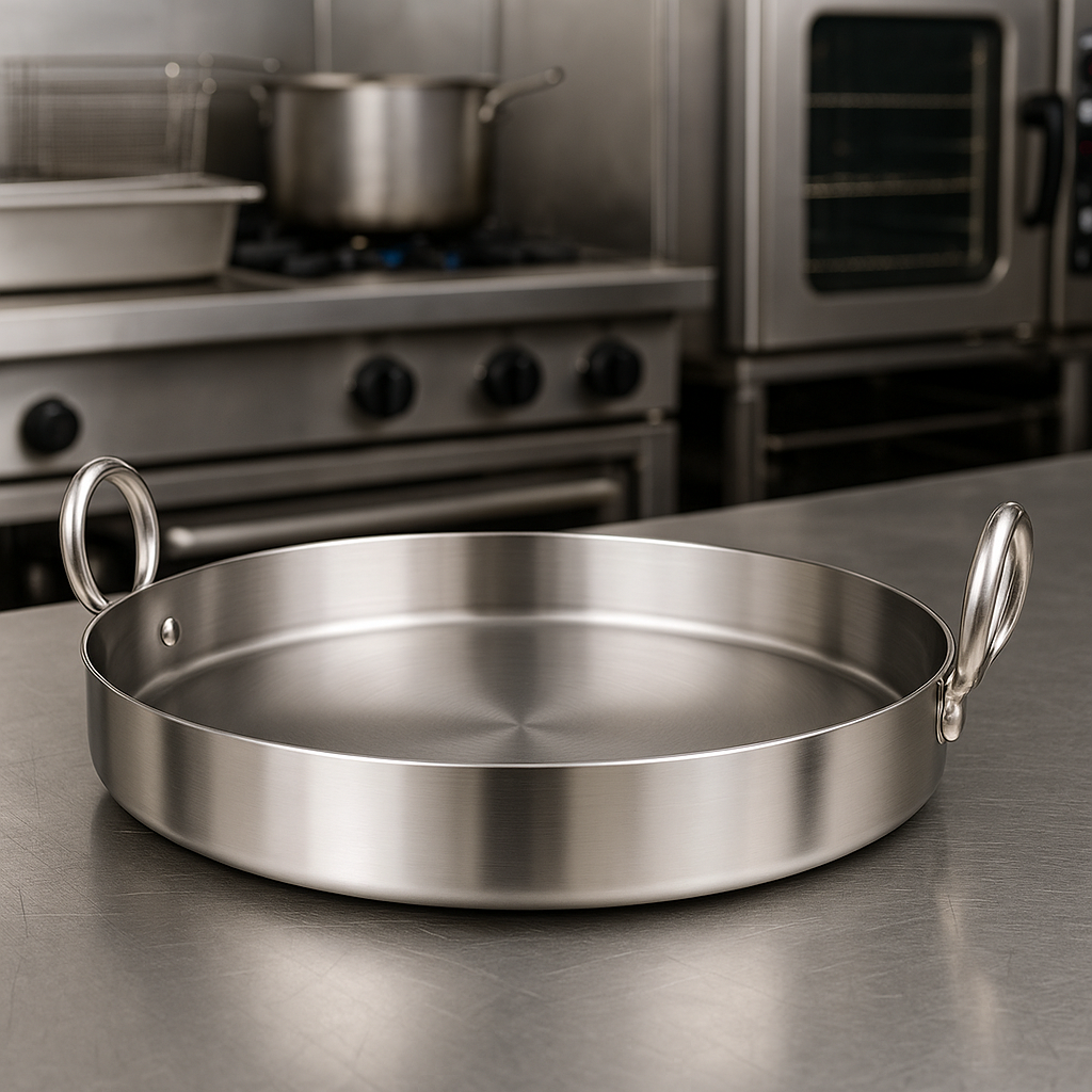 Heavy-Duty Stainless Steel Jalebi Kadhai / Halwai Kadhai 