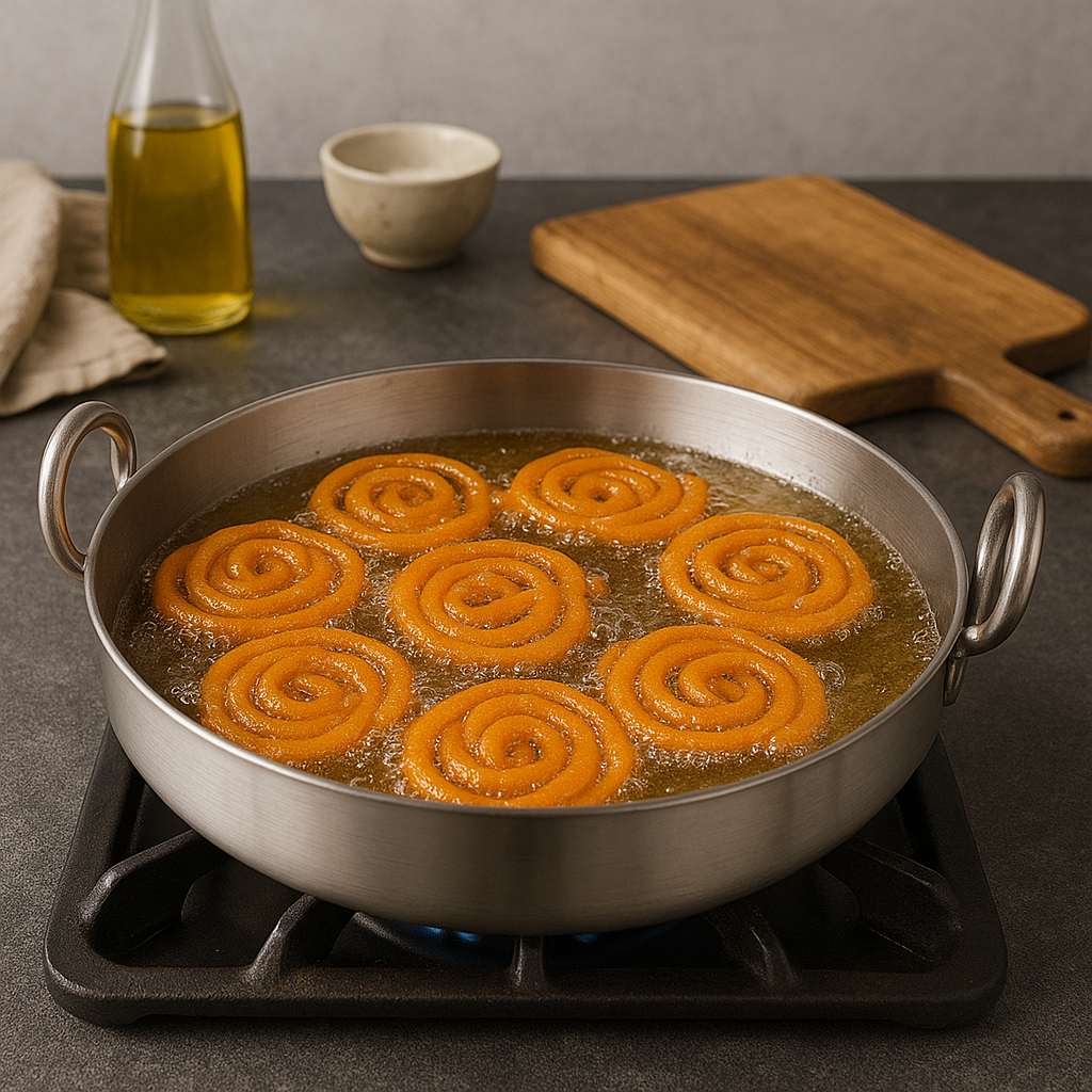Heavy-Duty Stainless Steel Jalebi Kadhai / Halwai Kadhai 