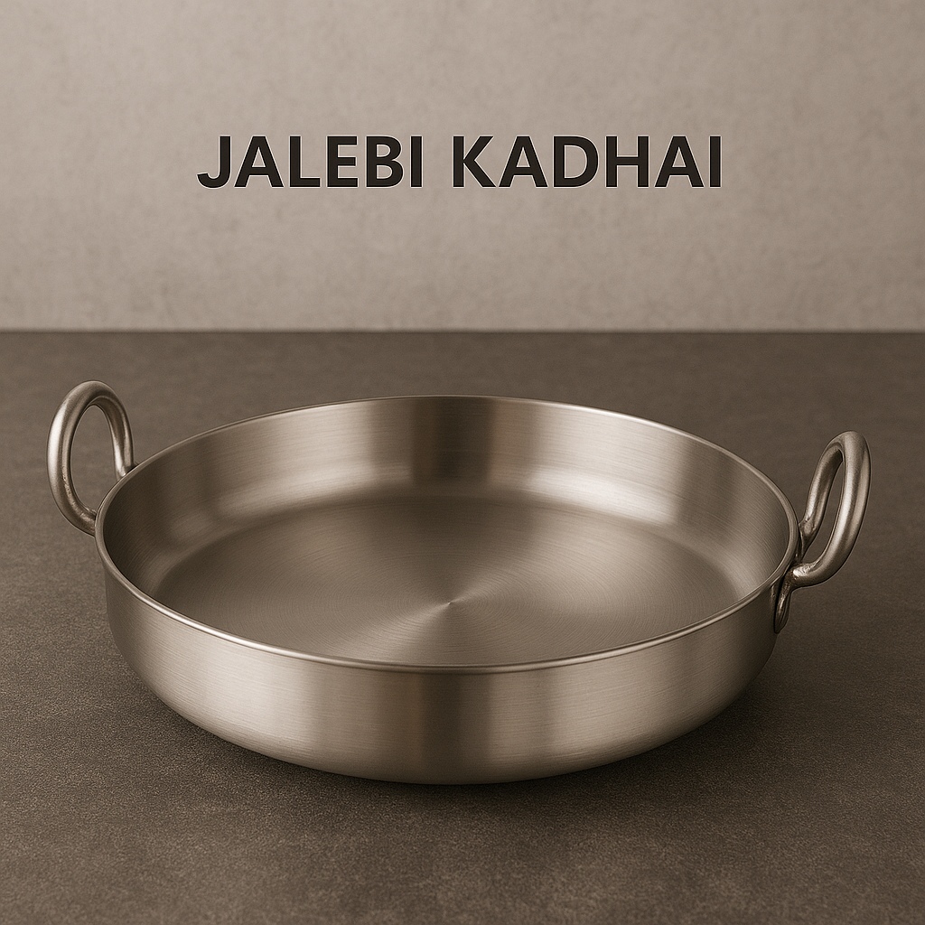 Heavy-Duty Stainless Steel Jalebi Kadhai / Halwai Kadhai 