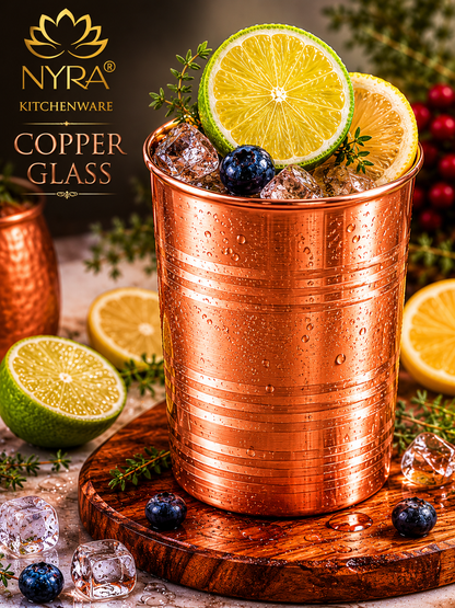 Handmade Copper Glass/Tumbler - Ayurvedic Health Benefits | Traditional Tamba Drinkware for Daily Use