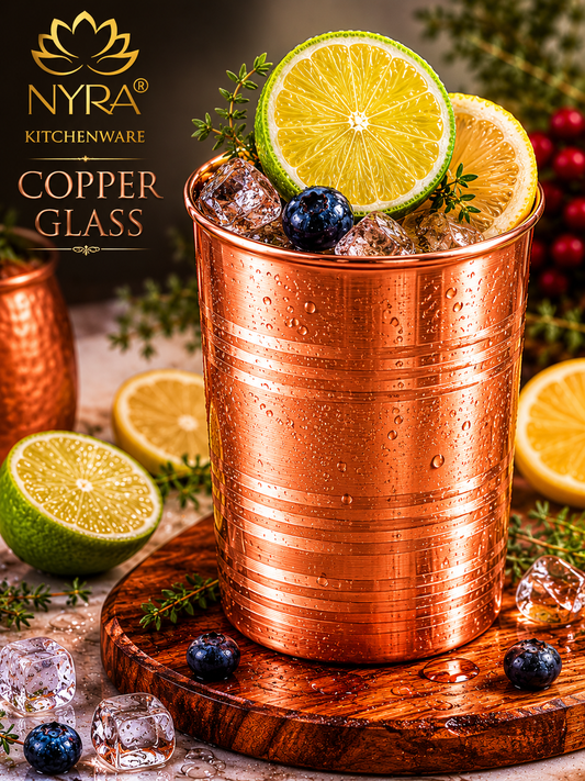 Handmade Copper Glass/Tumbler - Ayurvedic Health Benefits | Traditional Tamba Drinkware for Daily Use