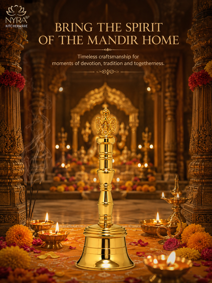 Nyra Pure Brass Garud Ghanti | Traditional Pooja Bell for Home Temple, Mandir & Aarti