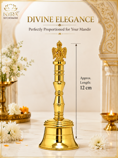 Nyra Pure Brass Garud Ghanti | Traditional Pooja Bell for Home Temple, Mandir & Aarti