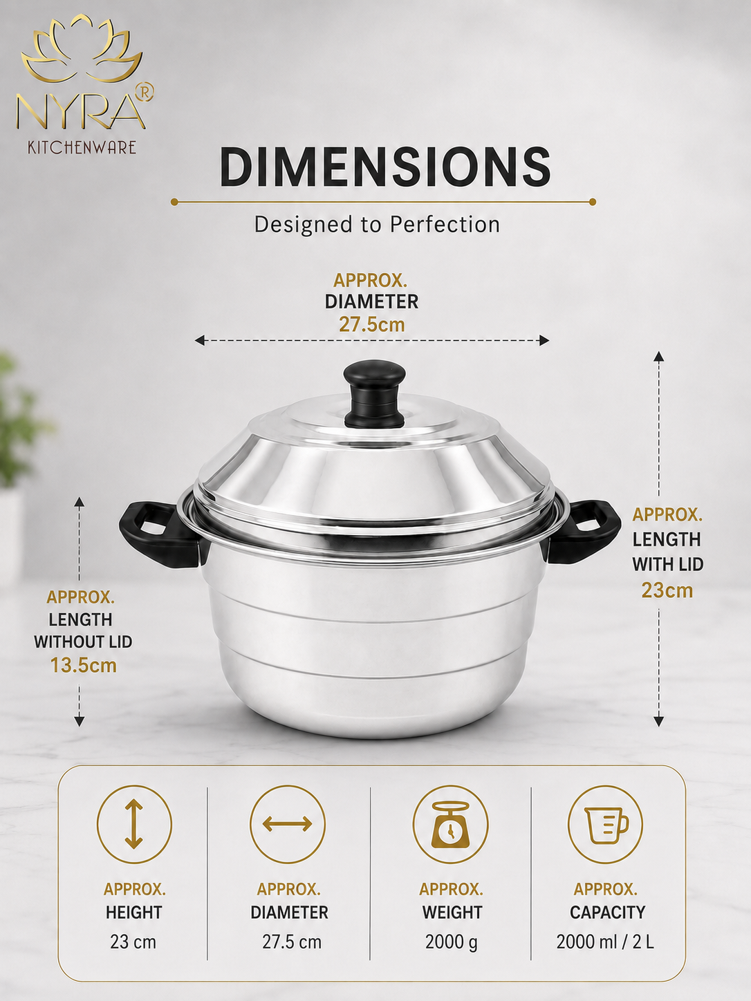 Premium Stainless Steel Multi-Idli Cooker Pot with Stackable Idli Plates, Momos & Dhokla Plate - 12, 14 & 21 Idly Stand Options