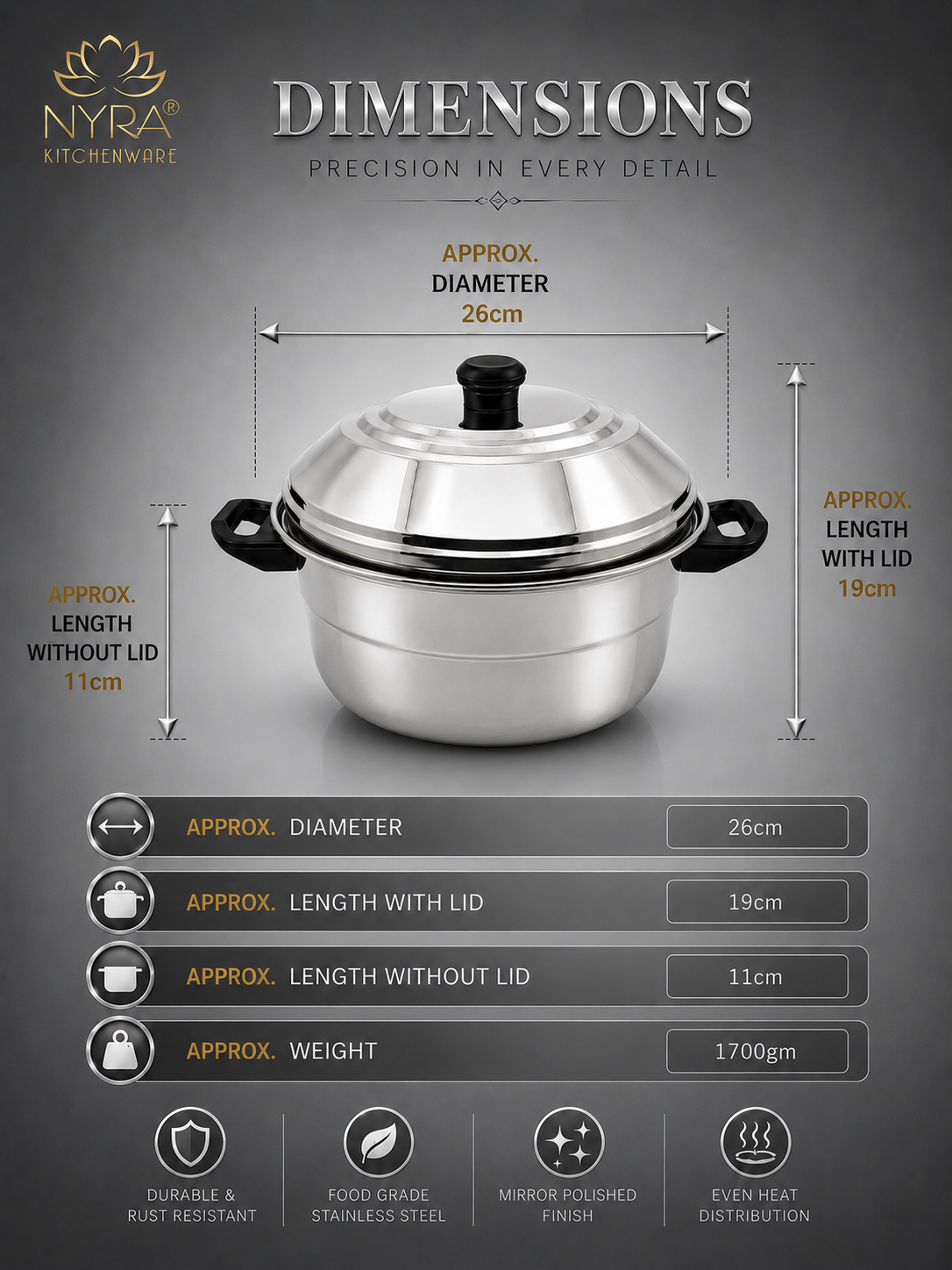 Premium Stainless Steel Multi-Idli Cooker Pot with Stackable Idli Plates, Momos & Dhokla Plate - 12, 14 & 21 Idly Stand Options