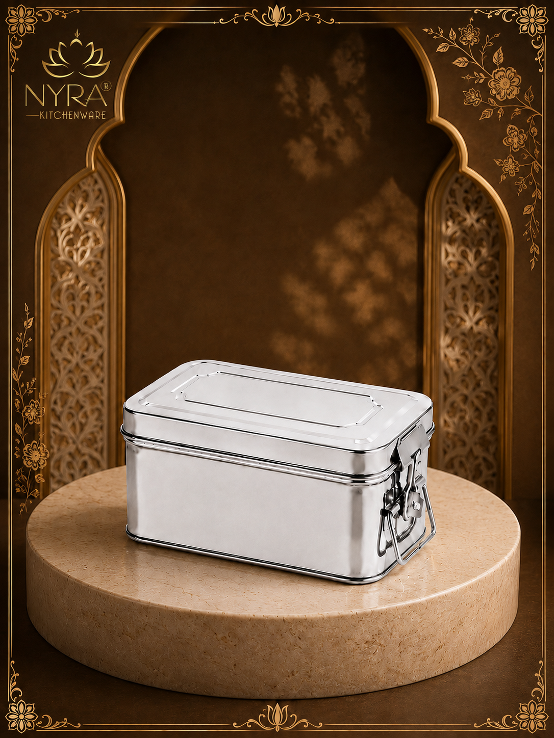 Stainless Steel Jewellery Locker Box with Latch, Multipurpose Storage Container for Jewellery, Accessories, Documents &amp; Personal Essentials, Small/Medium/Large/Set of 3