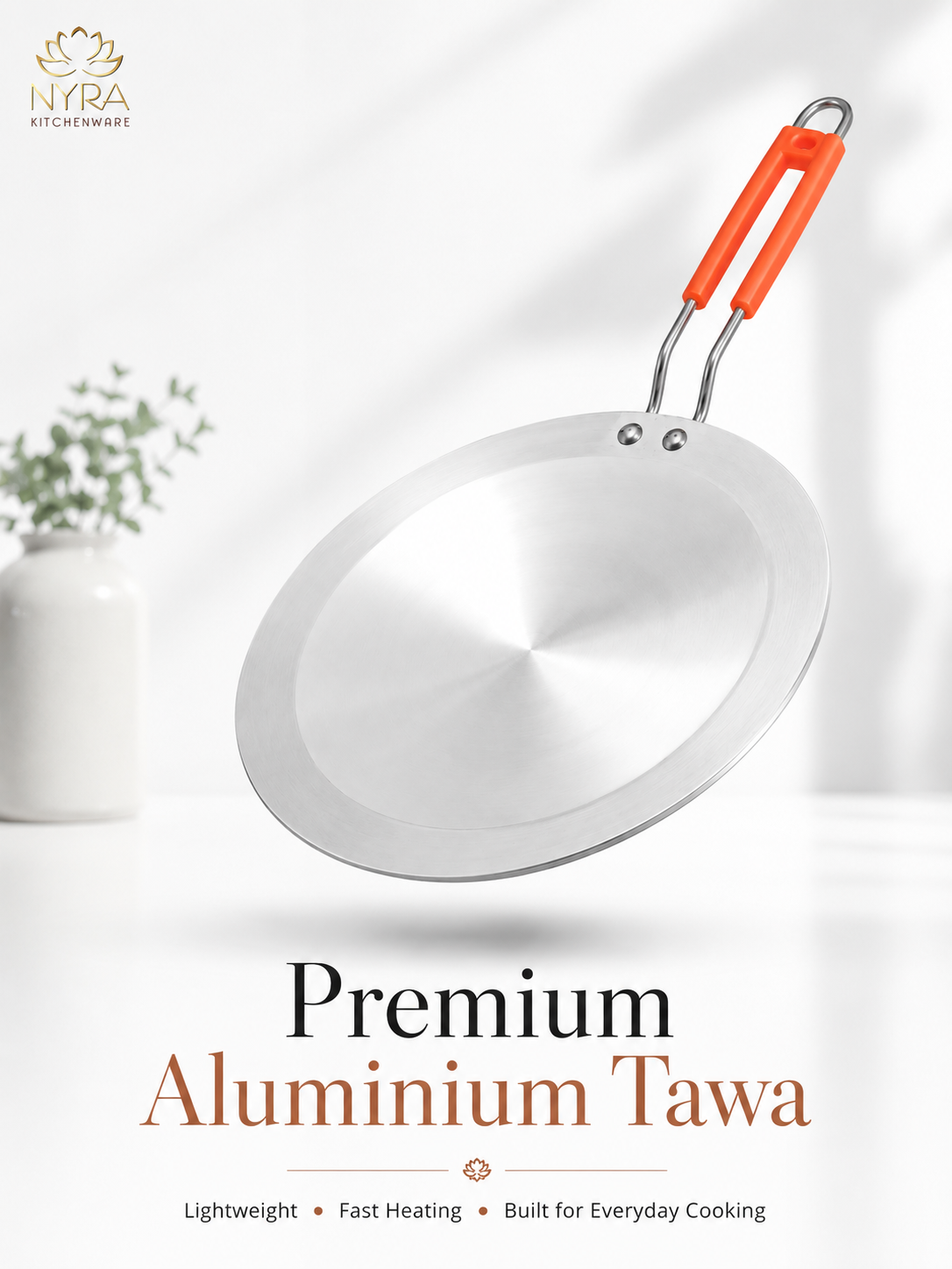 Aluminium Tawa/Griddle with Sturdy Handle - 2 Sizes