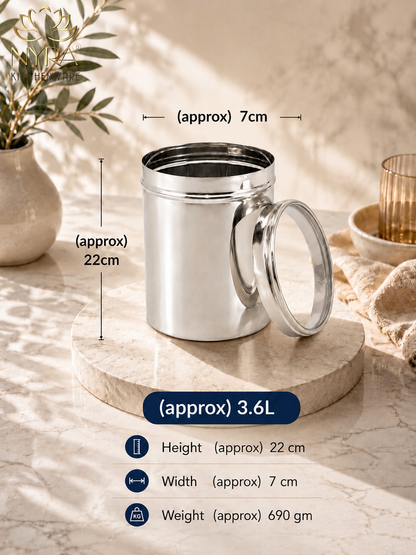 Stainless Steel Multipurpose Kitchen Storage Container/Canister with See-Through Lid