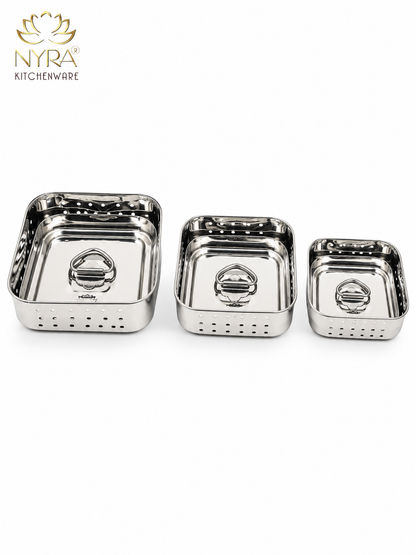 Premium Stainless Steel-square Paneer Maker | Mould & Strainer with Top Press Lid for Homemade Paneer