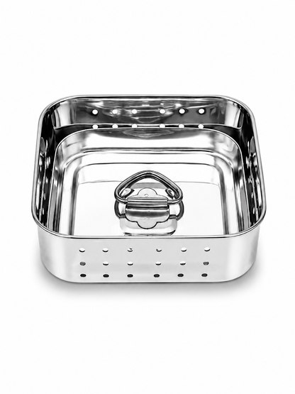 Premium Stainless Steel-square Paneer Maker | Mould & Strainer with Top Press Lid for Homemade Paneer