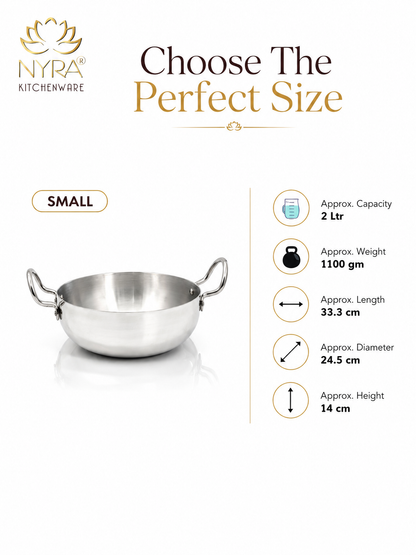 Traditional Aluminium Induction Base Kadhai - 3 Sizes