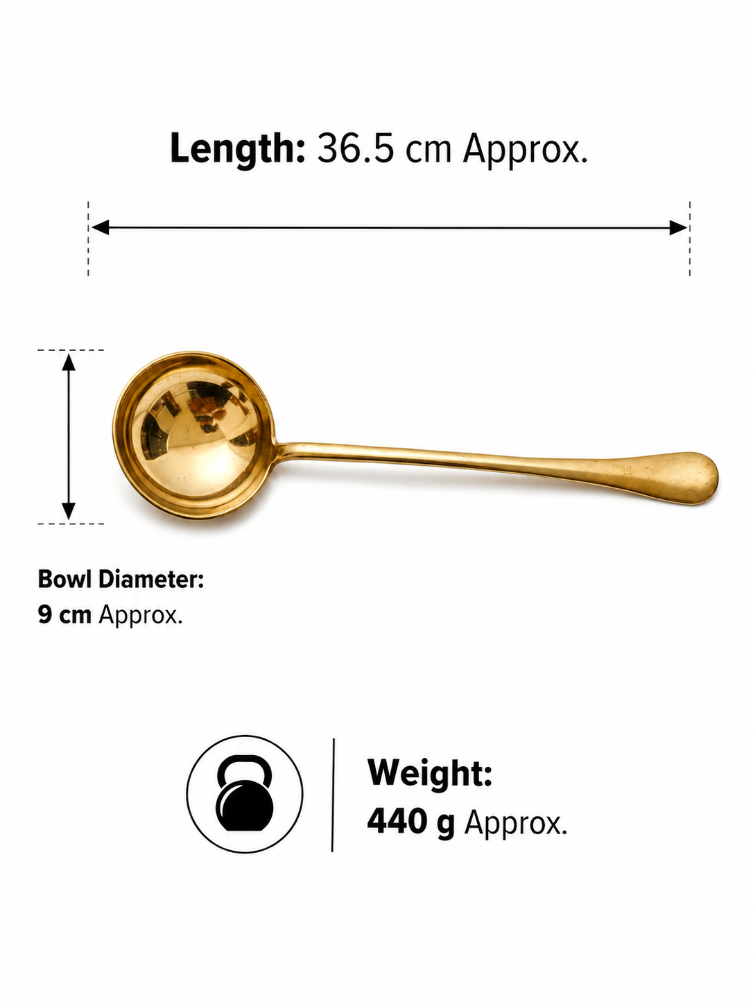 Brass Serving Ladle (Peetal Golchi) | Authentic Indian Kitchen Spoon