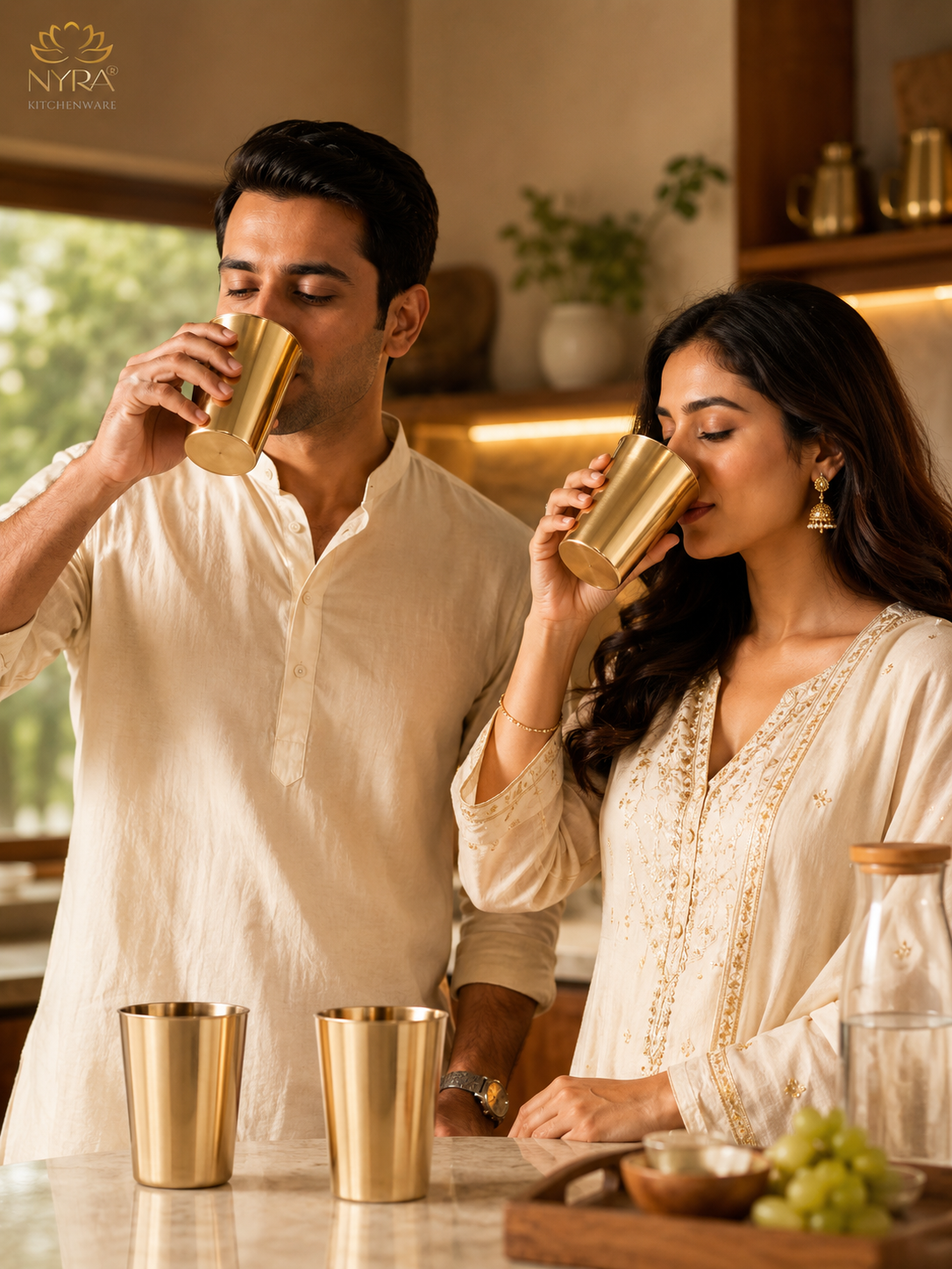 Pure Bronze Water Glass (Kansa / Phool) | Ayurvedic Drinking Tumbler