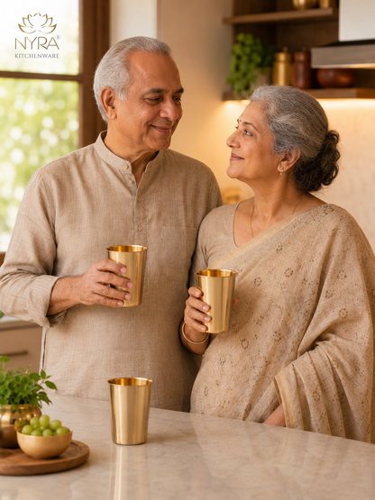 Pure Bronze Water Glass (Kansa / Phool) | Ayurvedic Drinking Tumbler