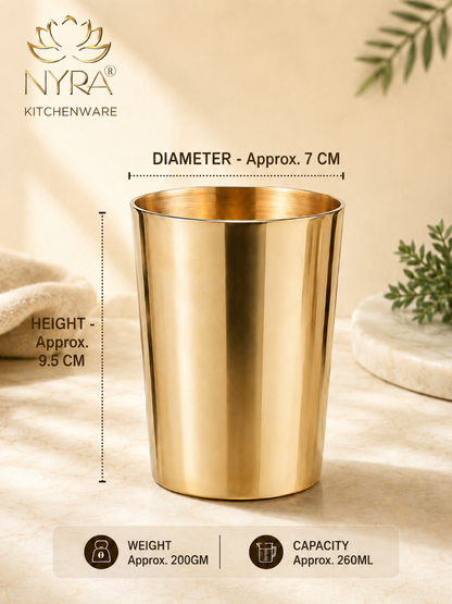 Pure Bronze Water Glass (Kansa / Phool) | Ayurvedic Drinking Tumbler