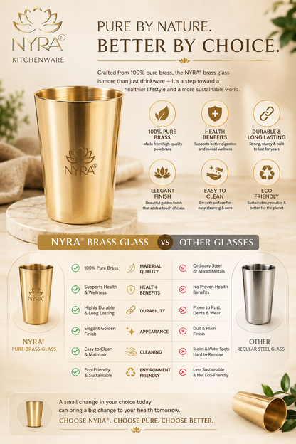 Pure Bronze Water Glass (Kansa / Phool) | Ayurvedic Drinking Tumbler