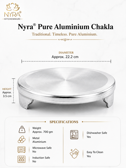Pure Aluminium Chakla: Durable & Rust-Free Rolling Board for Indian Breads