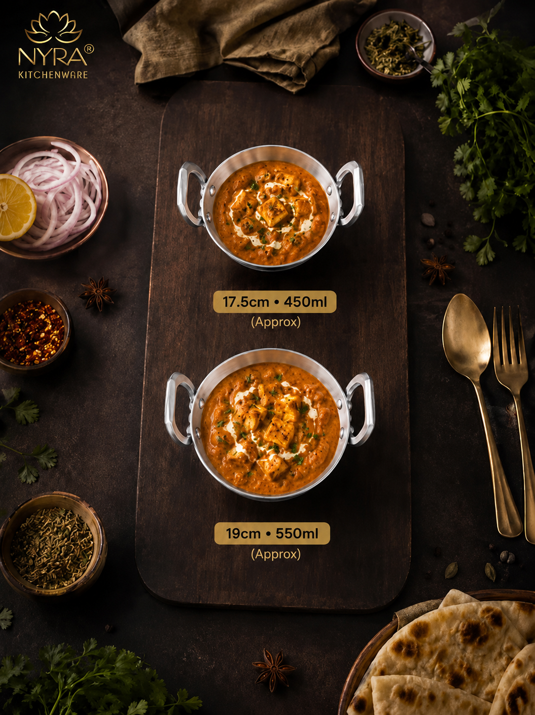 Aluminium Mini Kadhai/Wok | Multi-purpose Wok