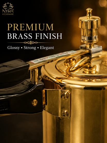 Pure Brass Cooker with Kalai/Tin Coating-Inner Lid Pressure Cooker