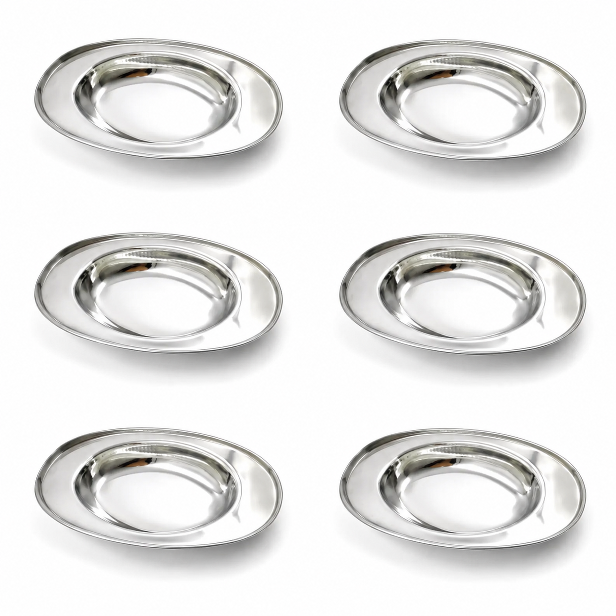 Stainless Steel Serving Plate Set | Oval-shaped Plates - Available in 3 Sizes |