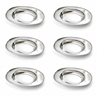 Stainless Steel Serving Plate Set | Oval-shaped Plates - Available in 3 Sizes |