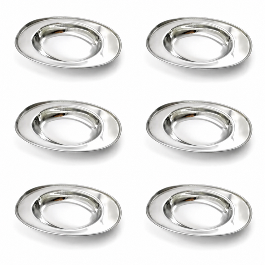 Stainless Steel Serving Plate Set | Oval-shaped Plates - Available in 3 Sizes |