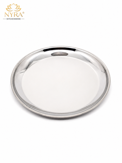 Stainless Steel quarter-size Plates with Glossy Finish Set for Snacks/Breakfast