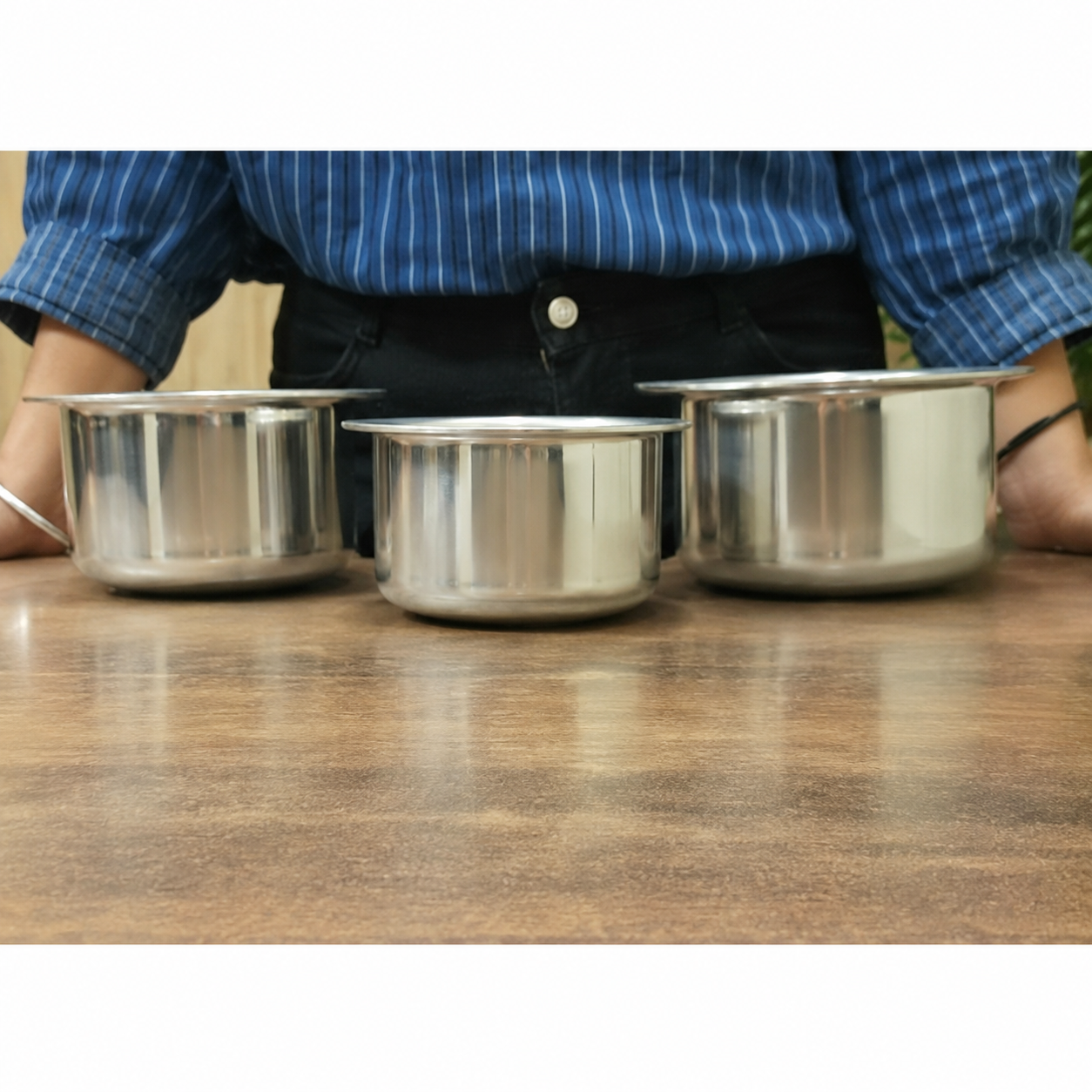 Pure Aluminium Mini Patila Set (3pcs) | Durable & Lightweight Cooking Pots
