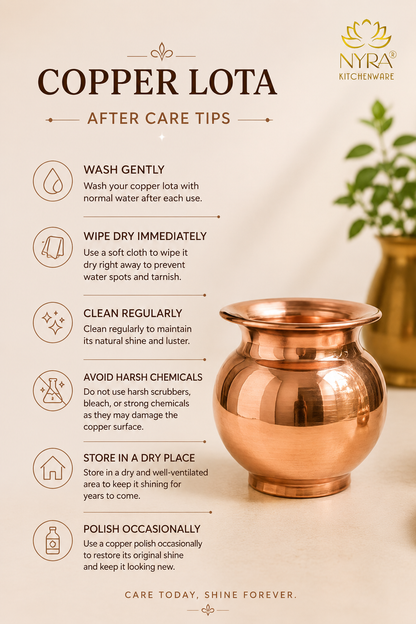 Premium Copper Lota | Health Benefits - Traditional Tamba Kalash - 4 Sizes