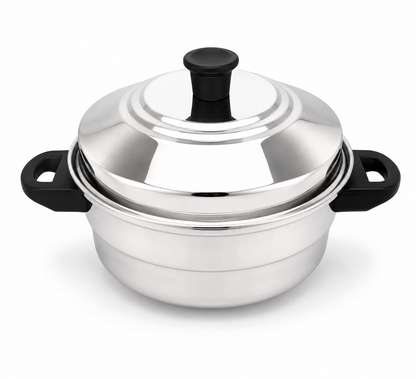 Stainless Steel Idli Cooker - 5 Plates | 3-Tier Steamer for Idli & Multi-Purpose Use
