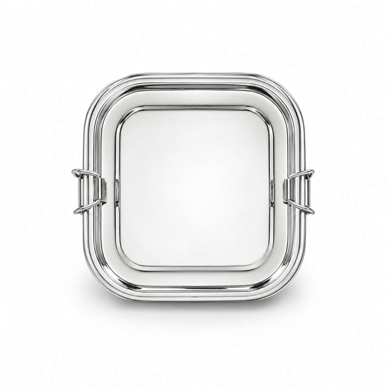 Stainless steel Double Decker tiffin box | Square Shaped with clip lid | Airtight Leakproof