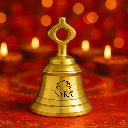 Pure Peetal Pooja Mandir Ghanta | Heavy Brass Temple Bell for Rituals & Spiritual Practices