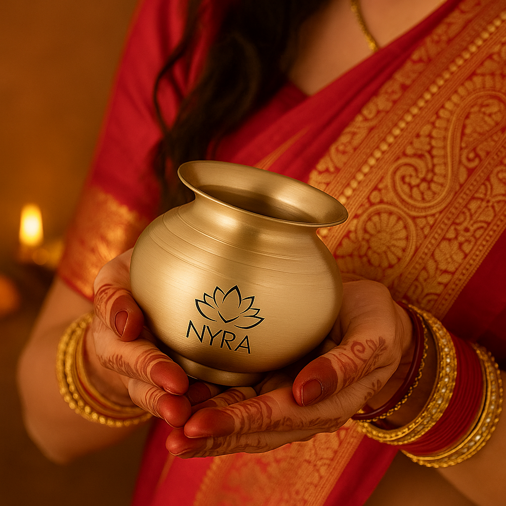 Pure Brass Kalash | Peetal Lota - Avaiable in 3 sizes