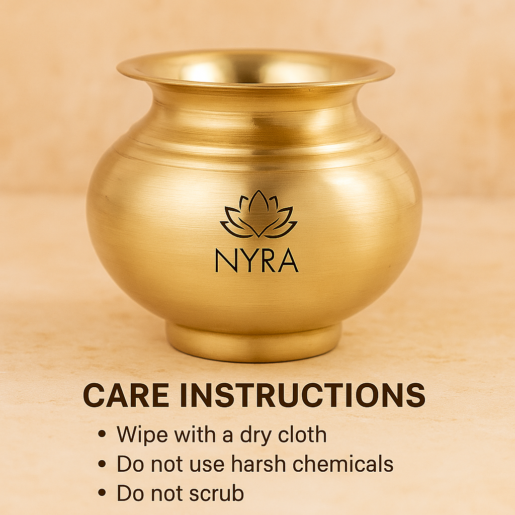 Pure Brass Kalash | Peetal Lota - Avaiable in 3 sizes